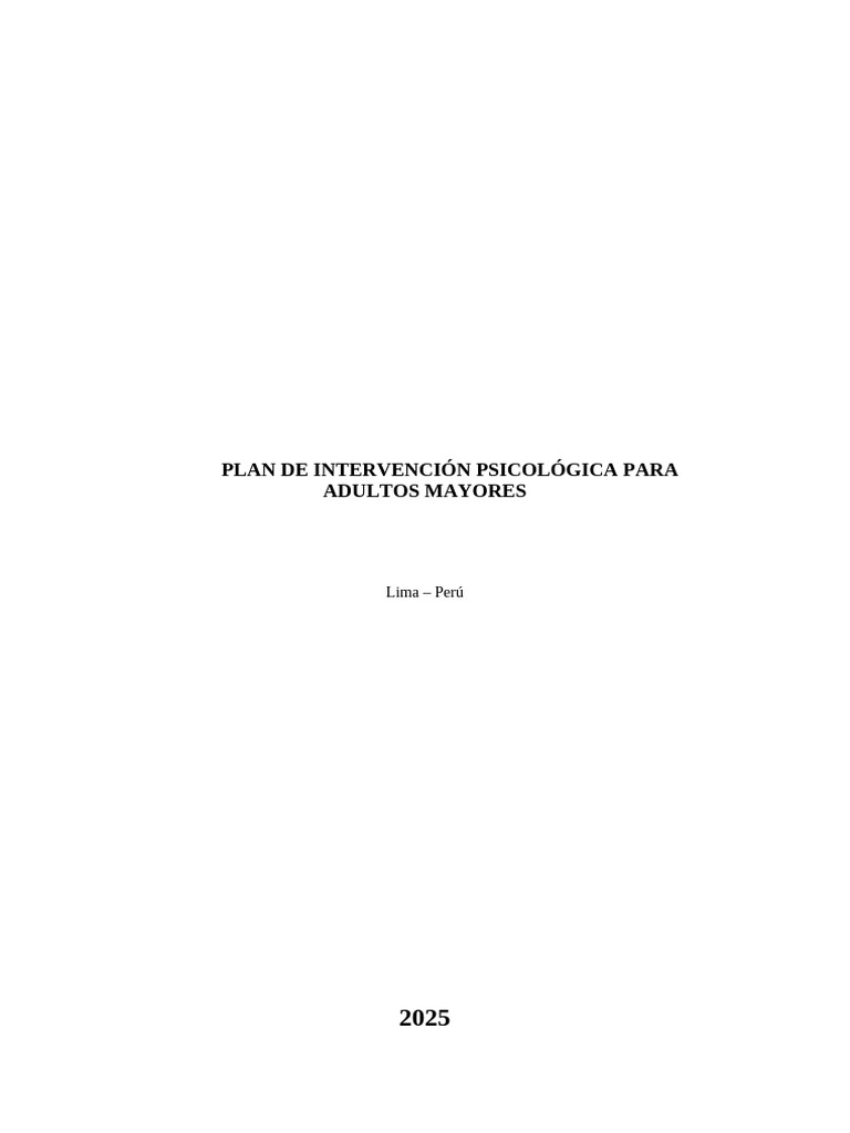 Intervención Psicológica para Adultos Mayores | PDF | Vejez | Salud mental