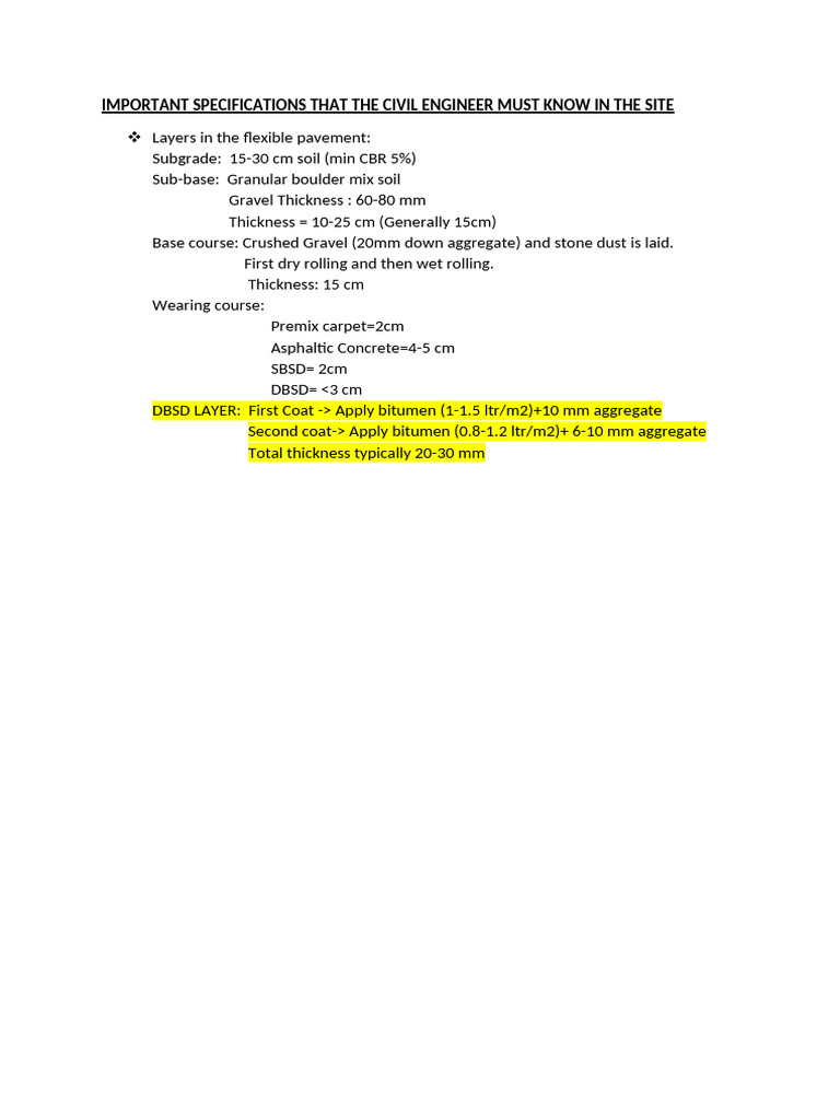 Important Specifications That The Civil Engineer Must Know in The Site ...