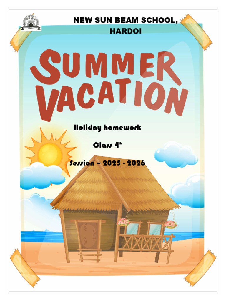 Holiday Homework for Class 4 Students | PDF | Homework
