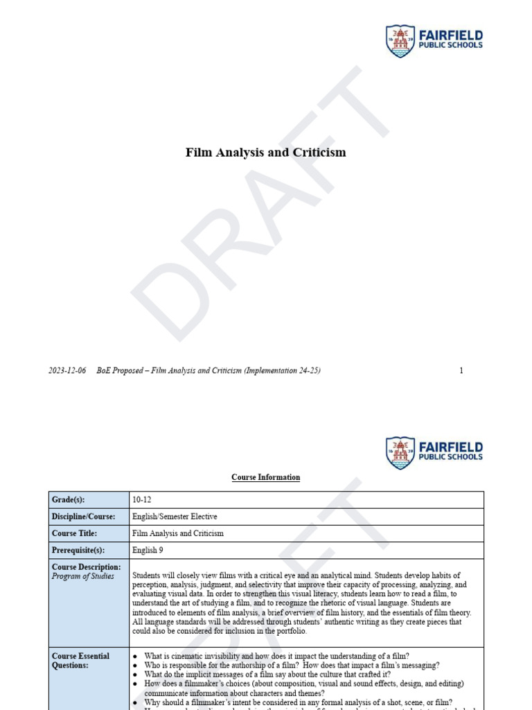 Film Analysis and Criticism | PDF | Narrative | Information