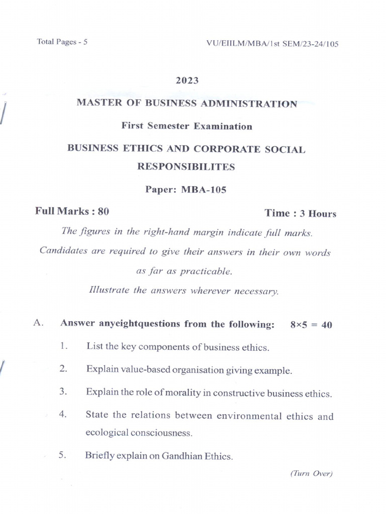 Business Ethics & Corporate Social Resposibilities-1 | PDF