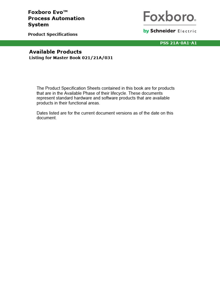 Foxboro Evo Process Automation Specs | PDF | Programmable Logic ...