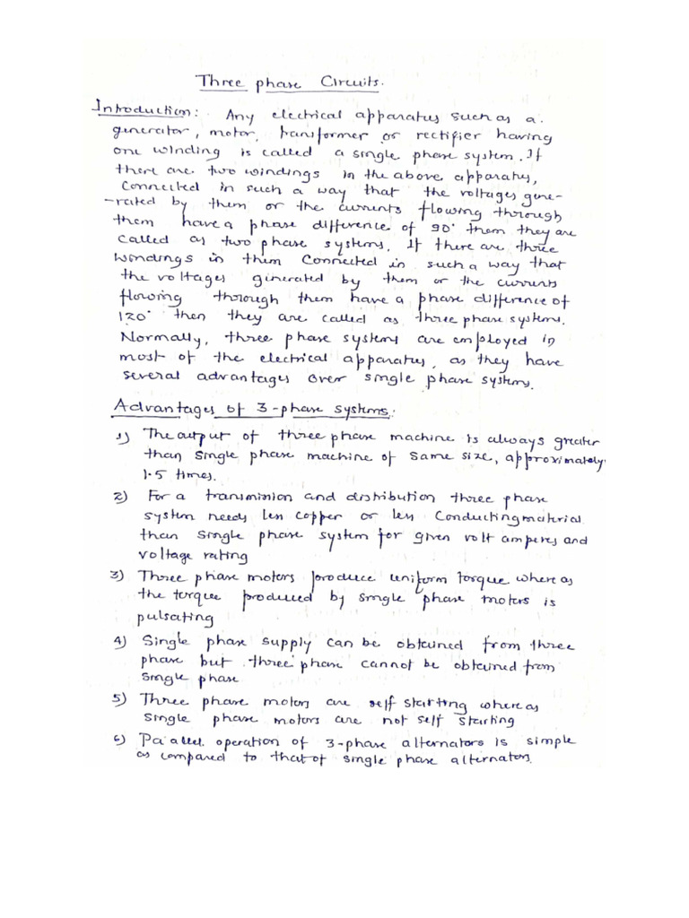 Module 2 (B) Three Phase Circuit | PDF