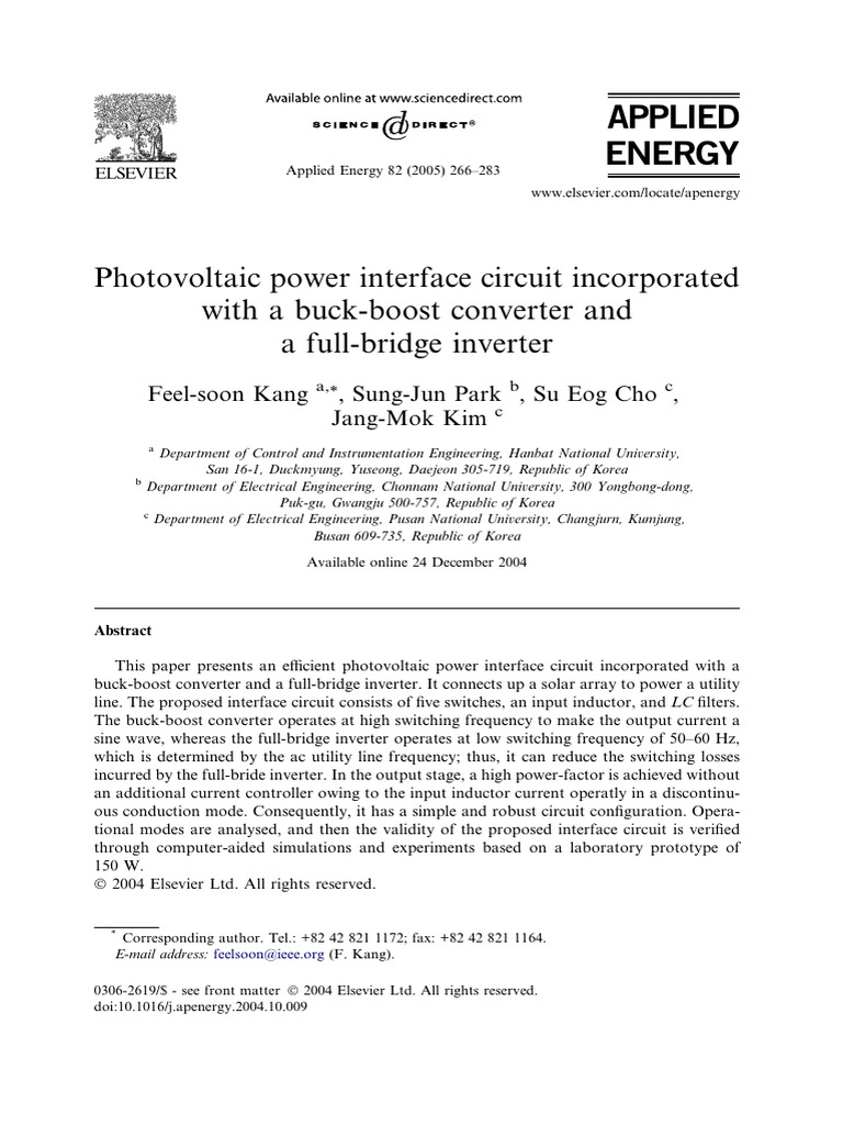 Photovoltaic Power Interface Circuit Design | PDF | Power Inverter ...