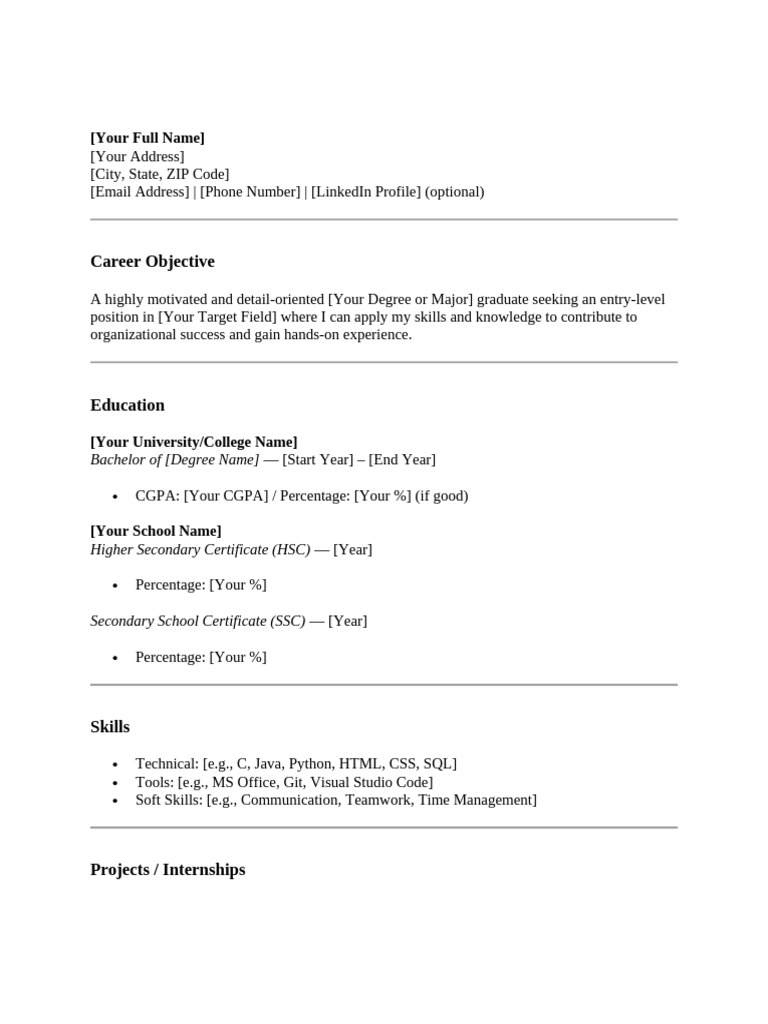 Full Name CV Template | PDF