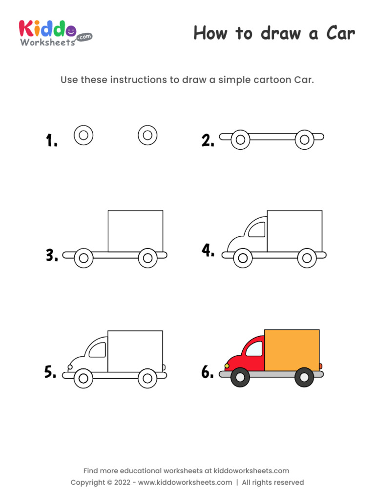 How To Draw Car Worksheet | PDF, image size:768x1024