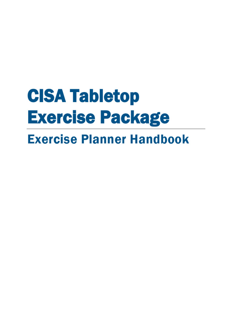 CISA Tabletop Exercise Planner Handbook | PDF | Computer Security ...