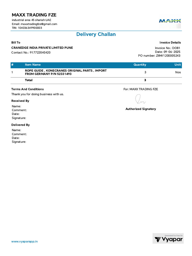 Delivery Note | PDF