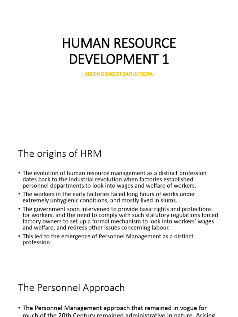 Human Resource Development 1 | PDF | Human Resource Management ...