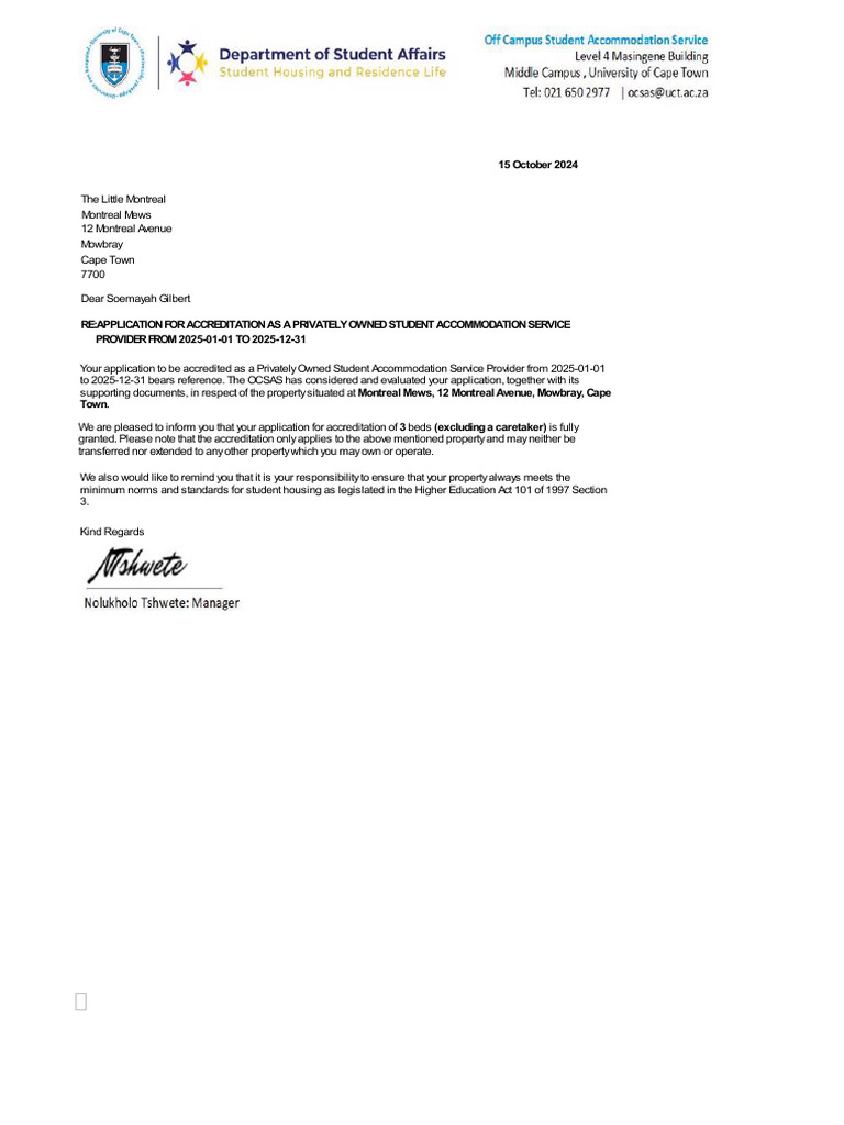 Accreditation Letter | PDF