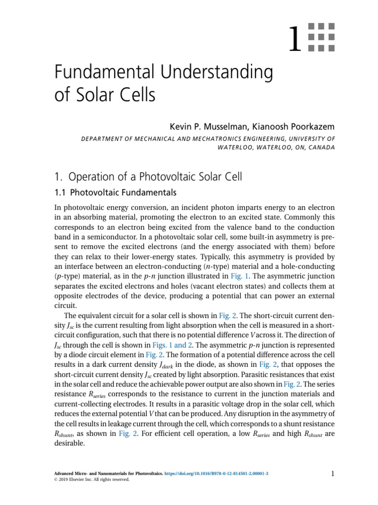 Understanding Photovoltaic Solar Cells | PDF | Solar Cell | Band Gap