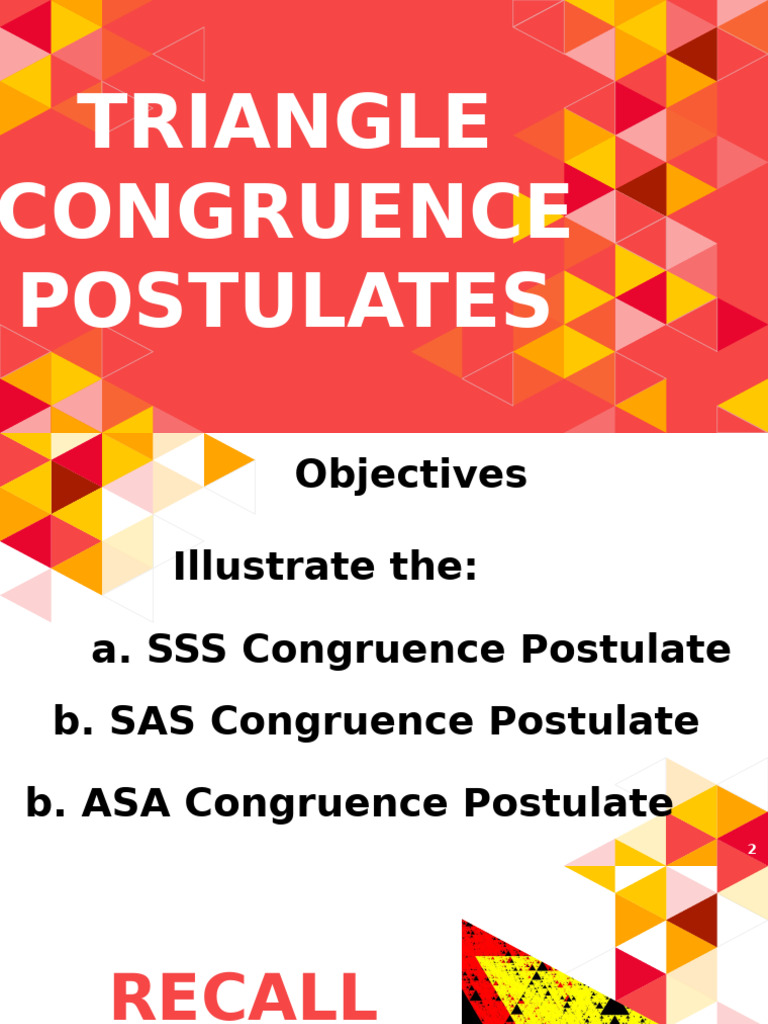3Q W4 Triangle Congruence Postulates | PDF | Euclidean Geometry | Euclid