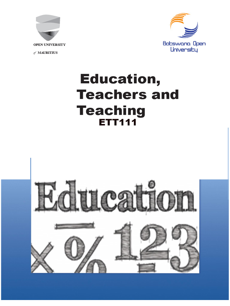 Ece - Education, Teachers and Teaching Ett 111 | PDF | Governance ...