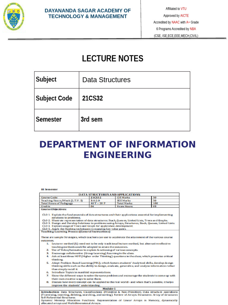 DSA Complete Notes | PDF | Pointer (Computer Programming) | Computing