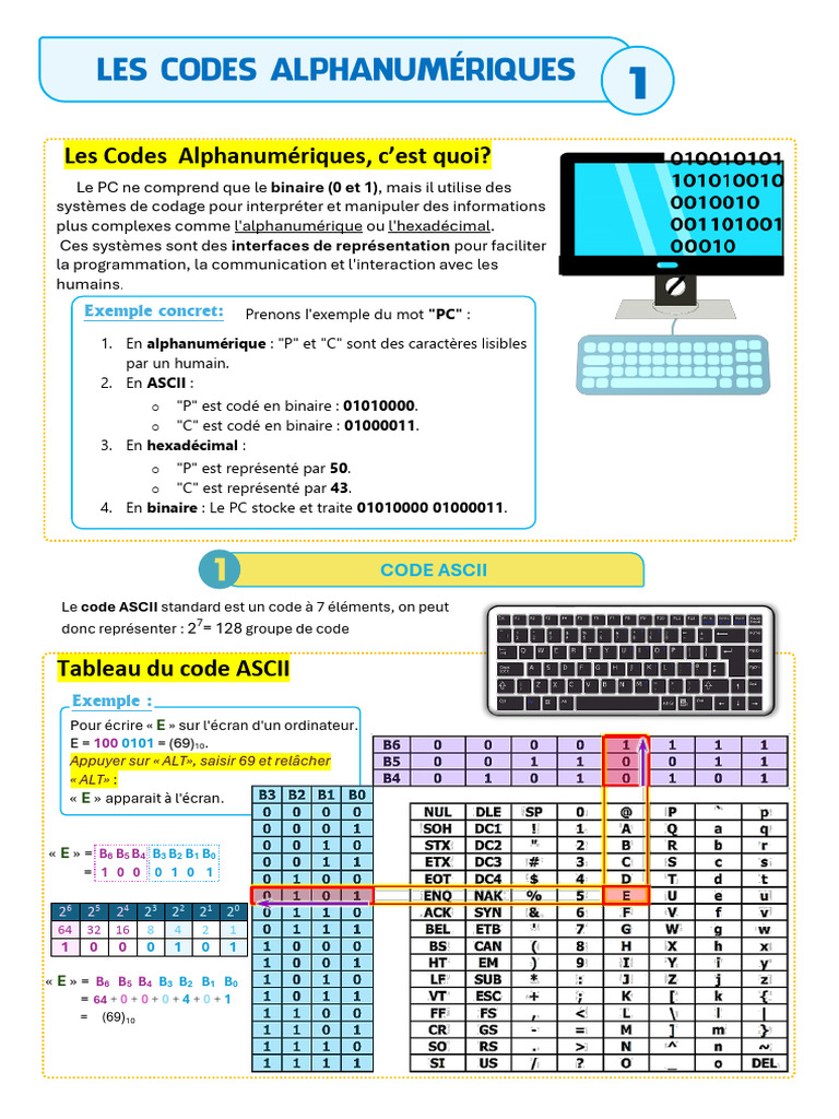 Comprendre les Codes Alphanumériques | PDF | Code QR | ASCII