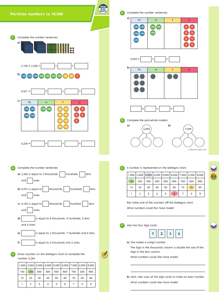 Y4 Autumn Block 1 WO6 Partition Numbers To 10000 2022 | PDF