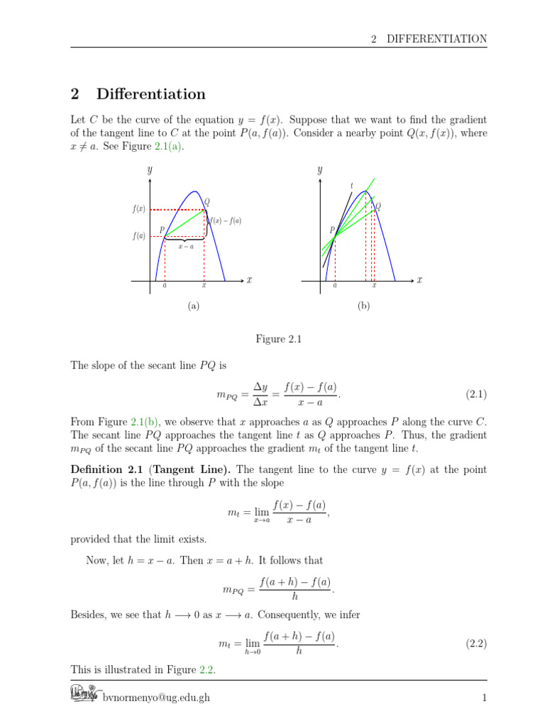 Understanding Differentiation Concepts | PDF | Slope | Tangent