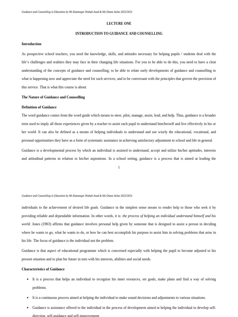 Understanding Guidance and Counselling | PDF | Learning | Psychotherapy