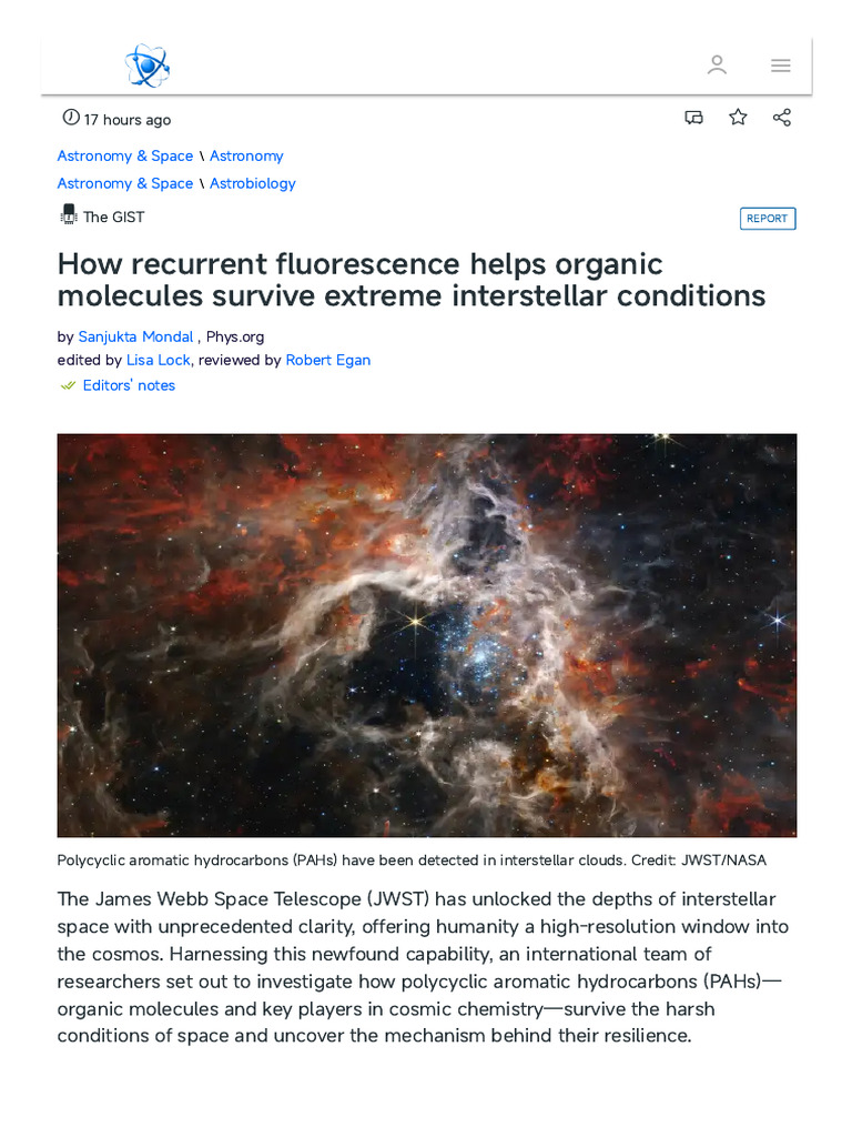 PAHs' Survival in Extreme Space Conditions | PDF | Interstellar Medium ...