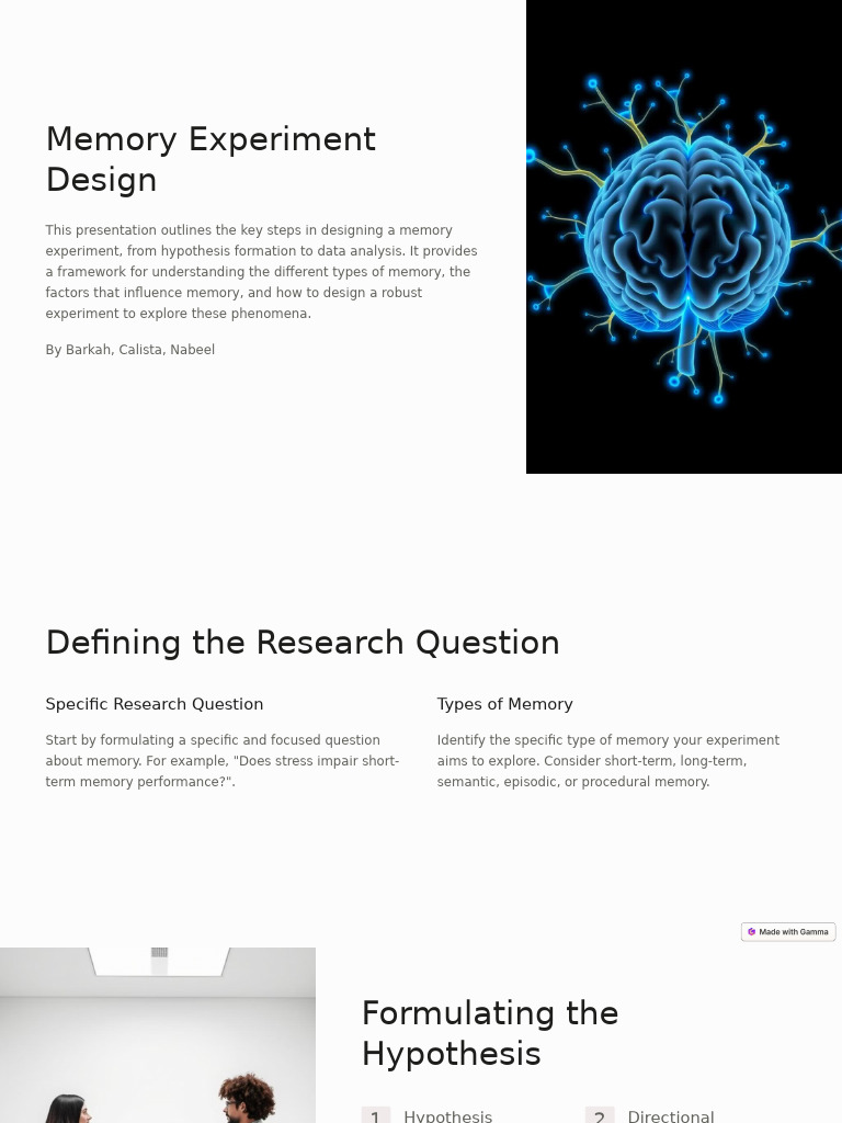 Memory Experiment Design Guide | PDF | Experiment | Memory