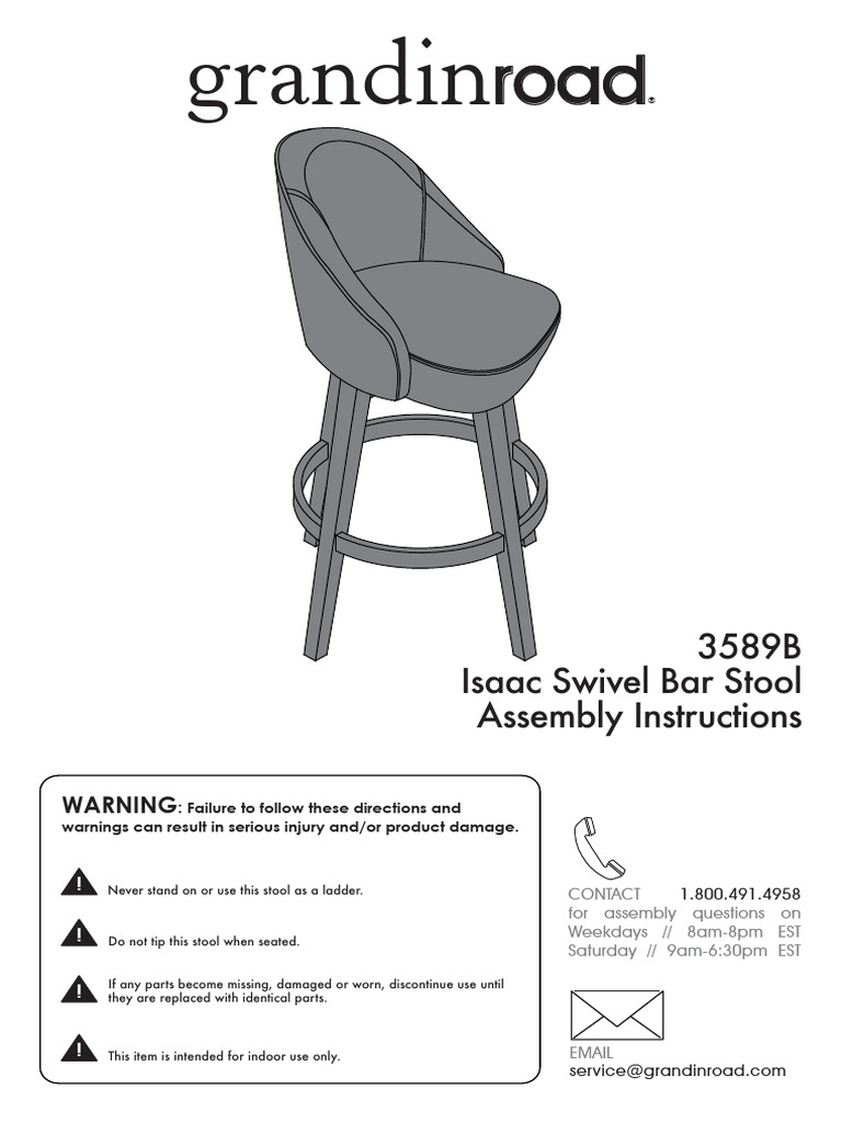 Isaac Swivel Bar Stool Assembly Guide | PDF