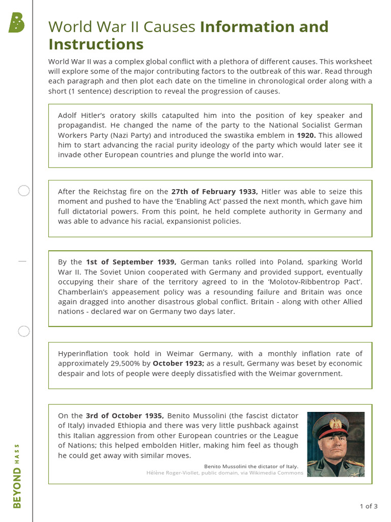 Causes of World War II Explained | PDF | Nazi Germany | Adolf Hitler
