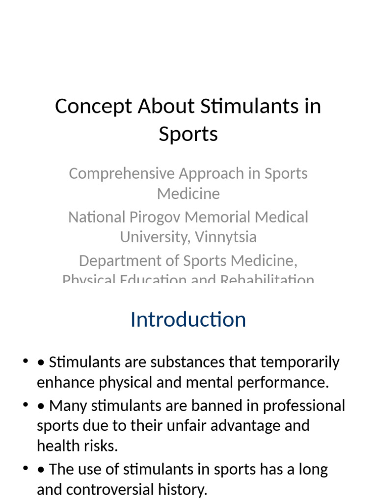 Stimulants and Doping in Sports | PDF | Doping In Sport | Stimulant