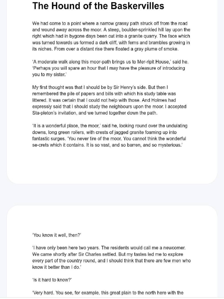 Rla Essay The Hound of The Baskervilles | PDF