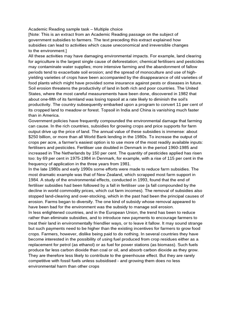 Environmental Impact of Farming Subsidies | PDF | Agriculture | Subsidy