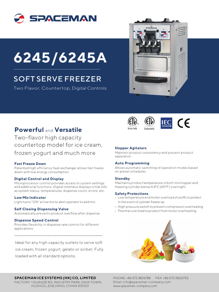 Soft Serve Freezer: Powerful Versatile | PDF | Refrigerator | Ice Cream