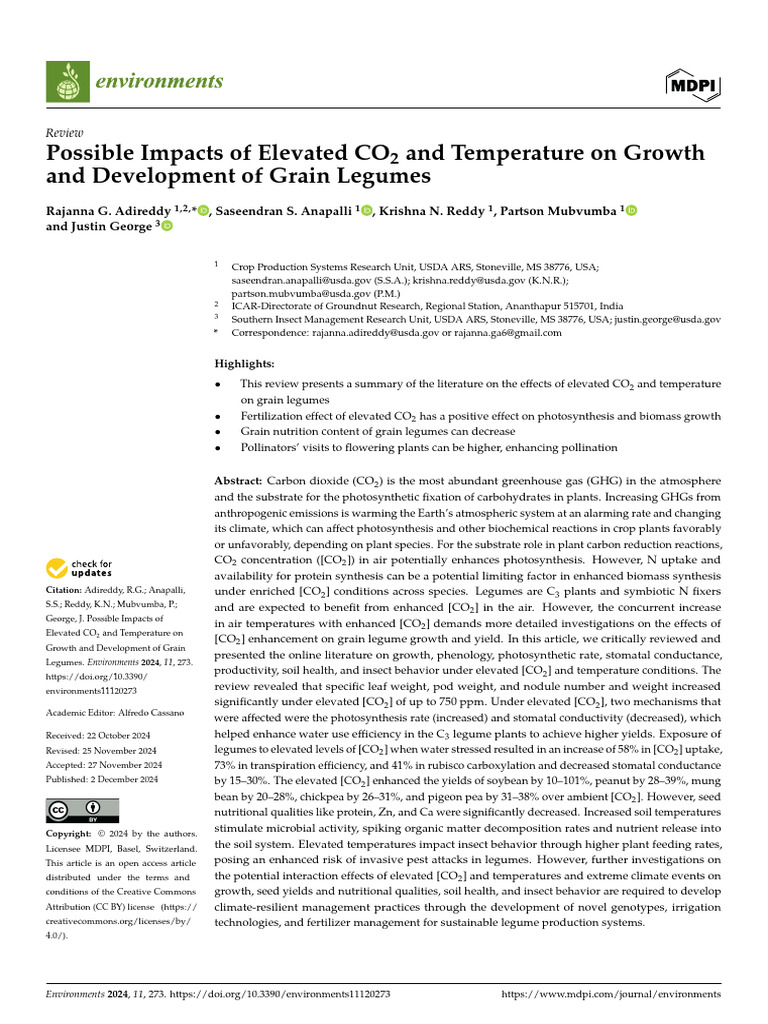 Impacts of CO2 and Temperature on Legumes | PDF | Photosynthesis ...