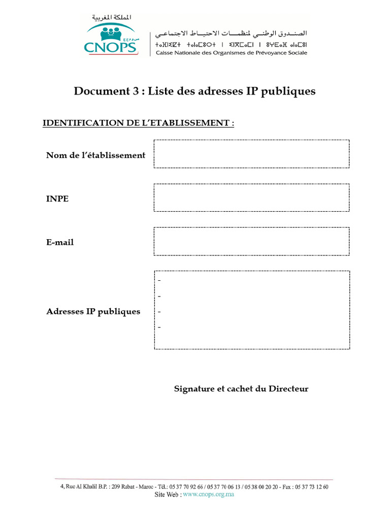 Liste des adresses IP publiques INPE | PDF