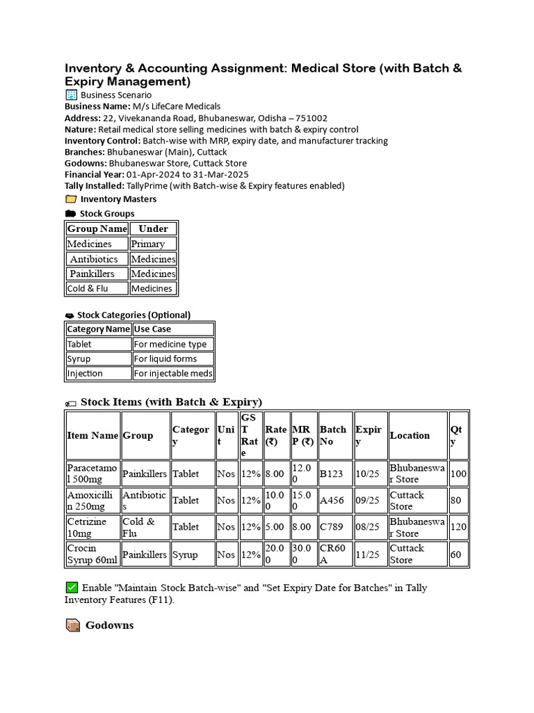 Medical Store Inventory Management Guide | PDF | Value Added Tax | Invoice
