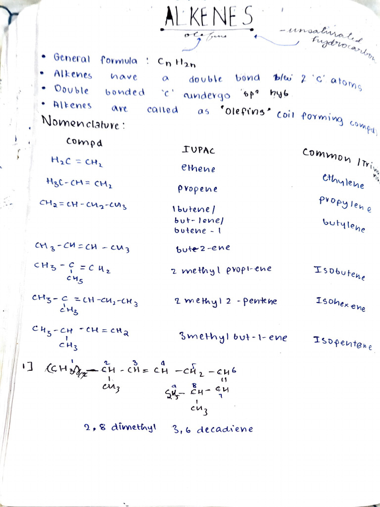 Alkenes: Structure and Reactions | PDF | Alkene | Chemical Substances