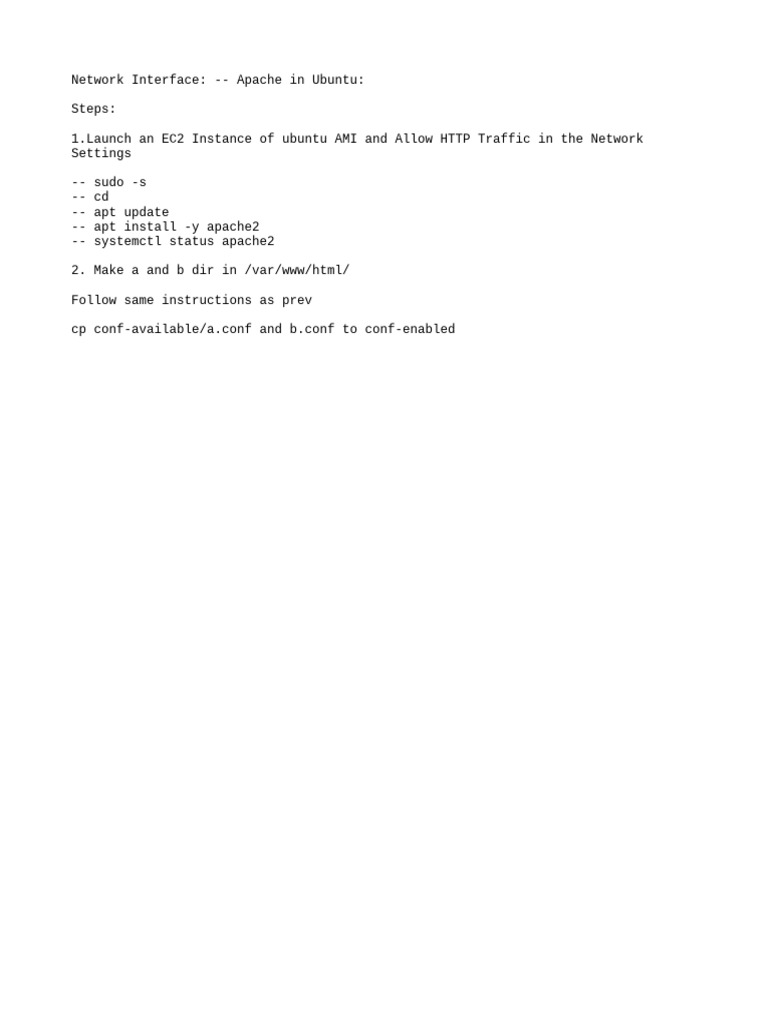 Setting Up Apache on Ubuntu EC2 | PDF