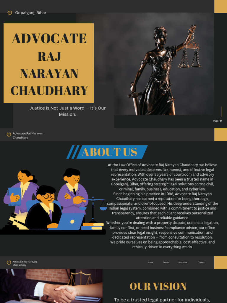 Advocate Raj Narayan Chaudhary - Legal Services | PDF | Lawyer | Justice