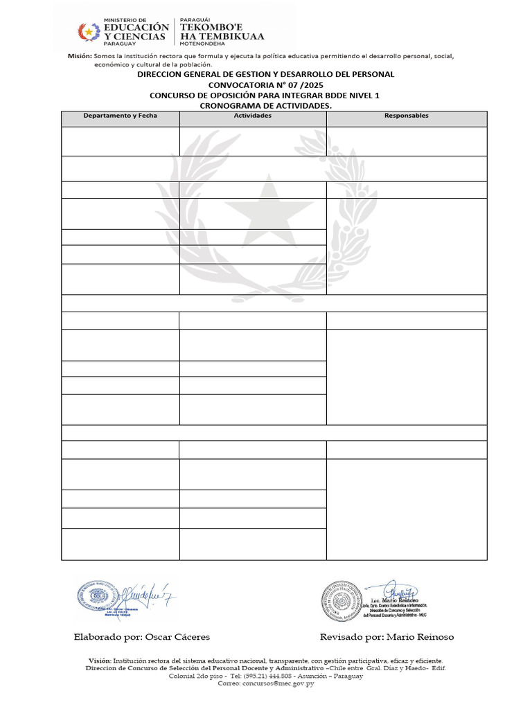 Convocatoria Concurso Docente 2025 | PDF | Paraguay