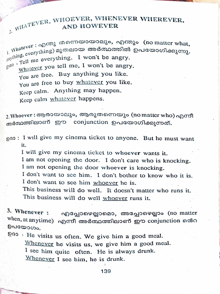 Understanding Conjunctions: Whenever | PDF