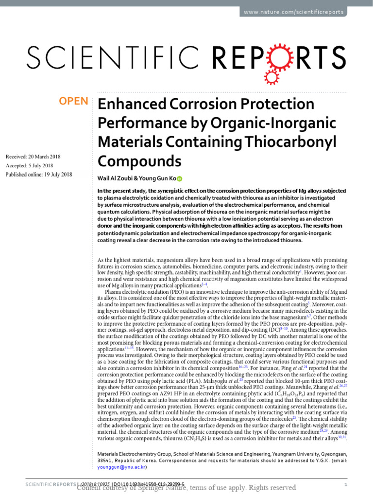 Enhanced Corrosion Protection in Mg Alloys | PDF | Corrosion | Magnesium