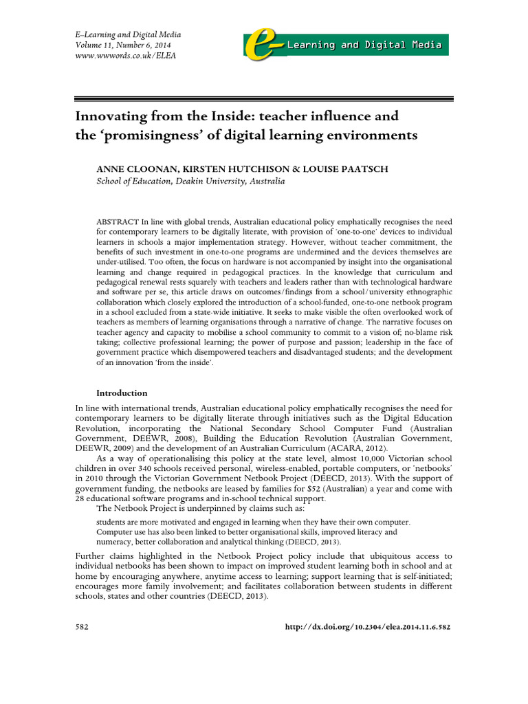 Teacher Influence in Digital Learning | PDF | Teachers | Pedagogy