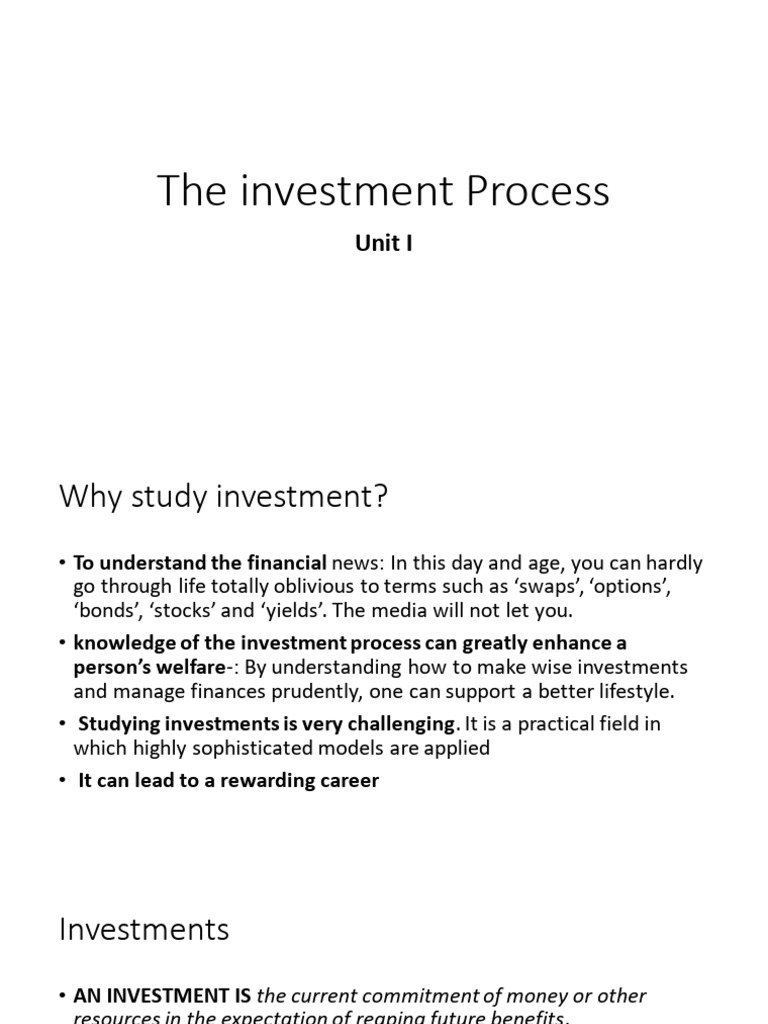 Understanding the Investment Process | PDF | Investing | Asset Allocation