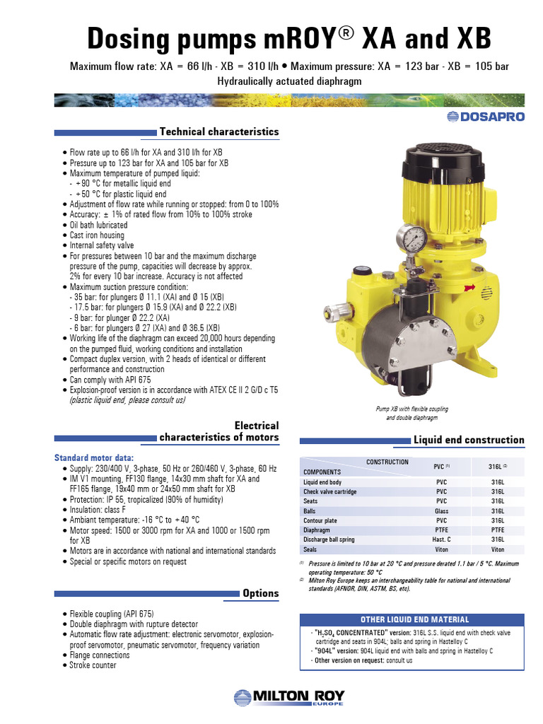Folder MRoy XA-XB 02-2008 | PDF | Pump | Valve