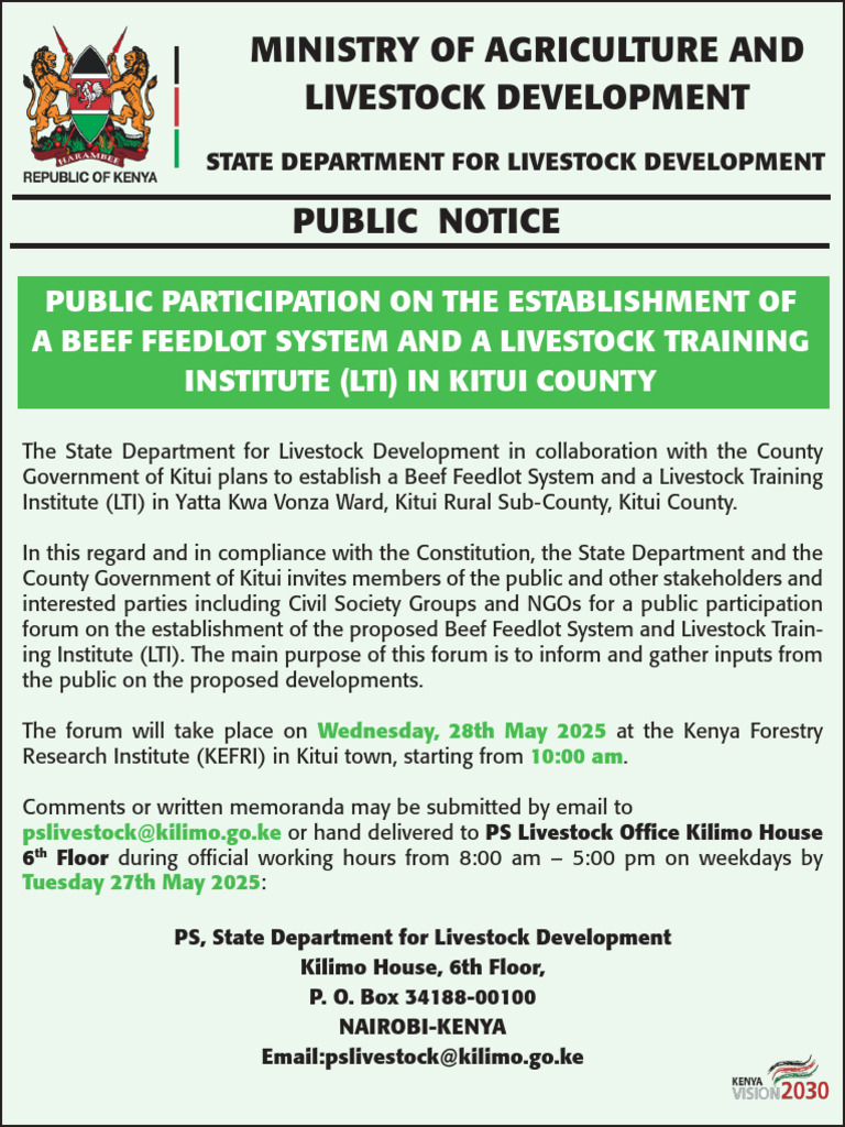 Kitui Beef Feedlot & Training Forum | PDF