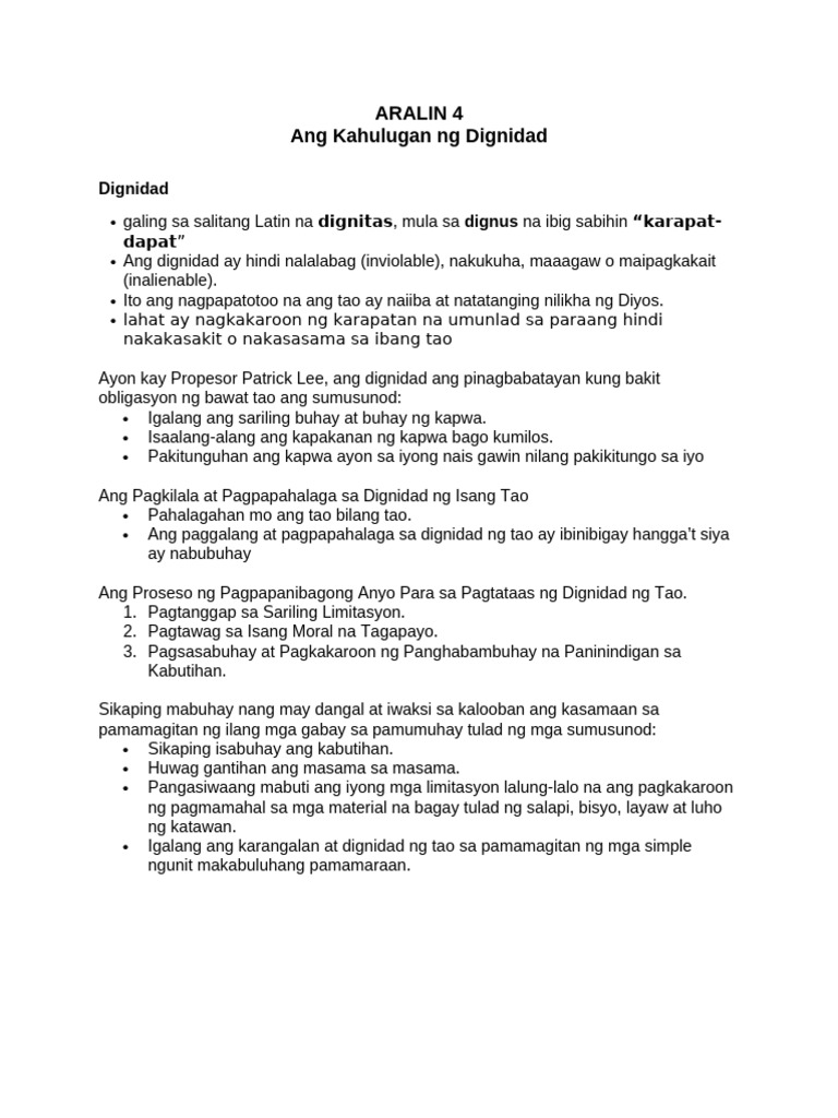 Lecture Mod 4 Dignidad | PDF