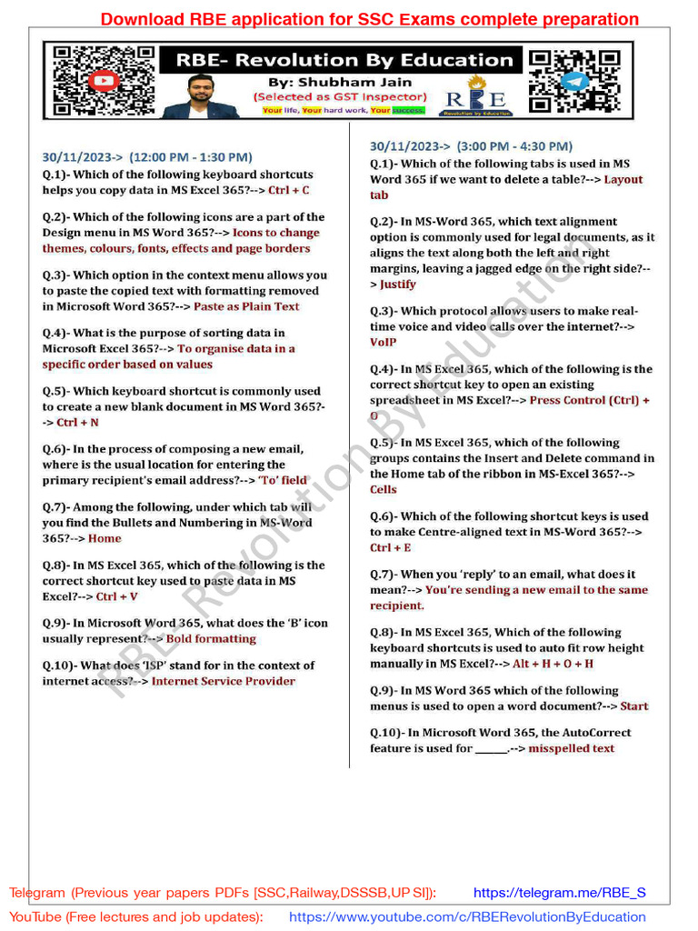 RBE Computer Exam Preparation Guide | PDF