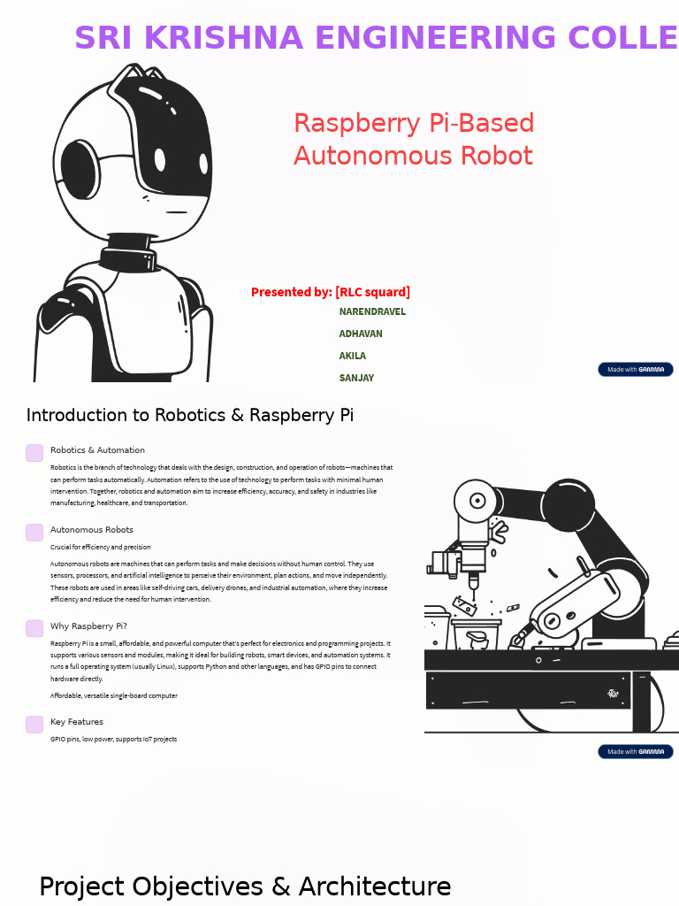 Raspberry Pi Based Autonomous Robot | PDF | Robotics | Robot
