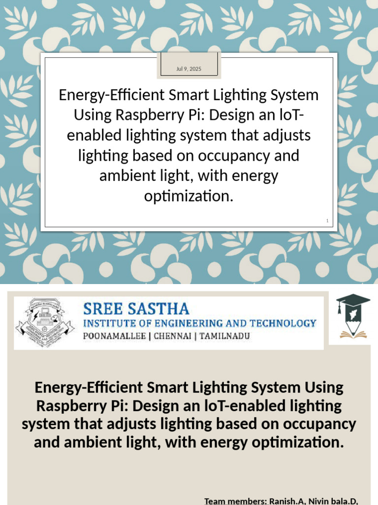 Energy-Efficient Smart Lighting IoT System | PDF | Lighting | Electricity