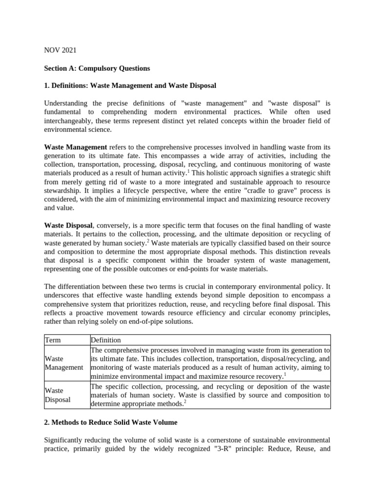 Waste Management and Disposal Explained | PDF | Sewage Treatment ...