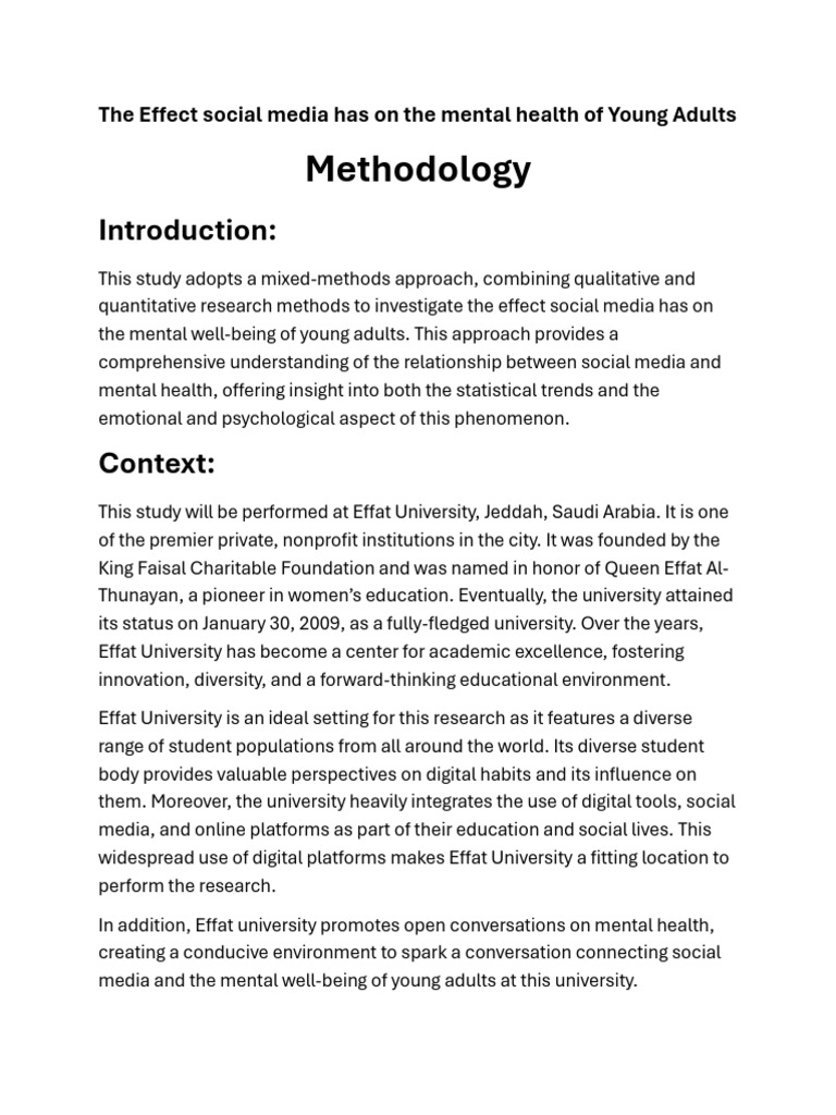 The Effect Social Media Has On The Mental Health of Young Adults | PDF ...