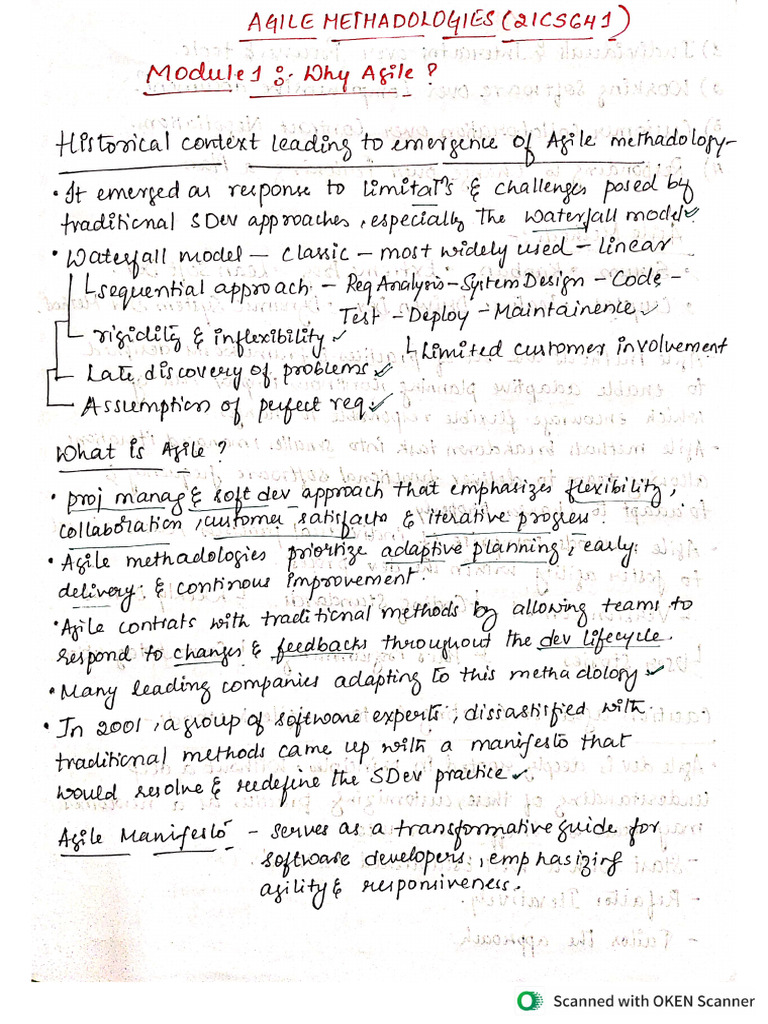 Agile Mod1 2 3 Notes | PDF